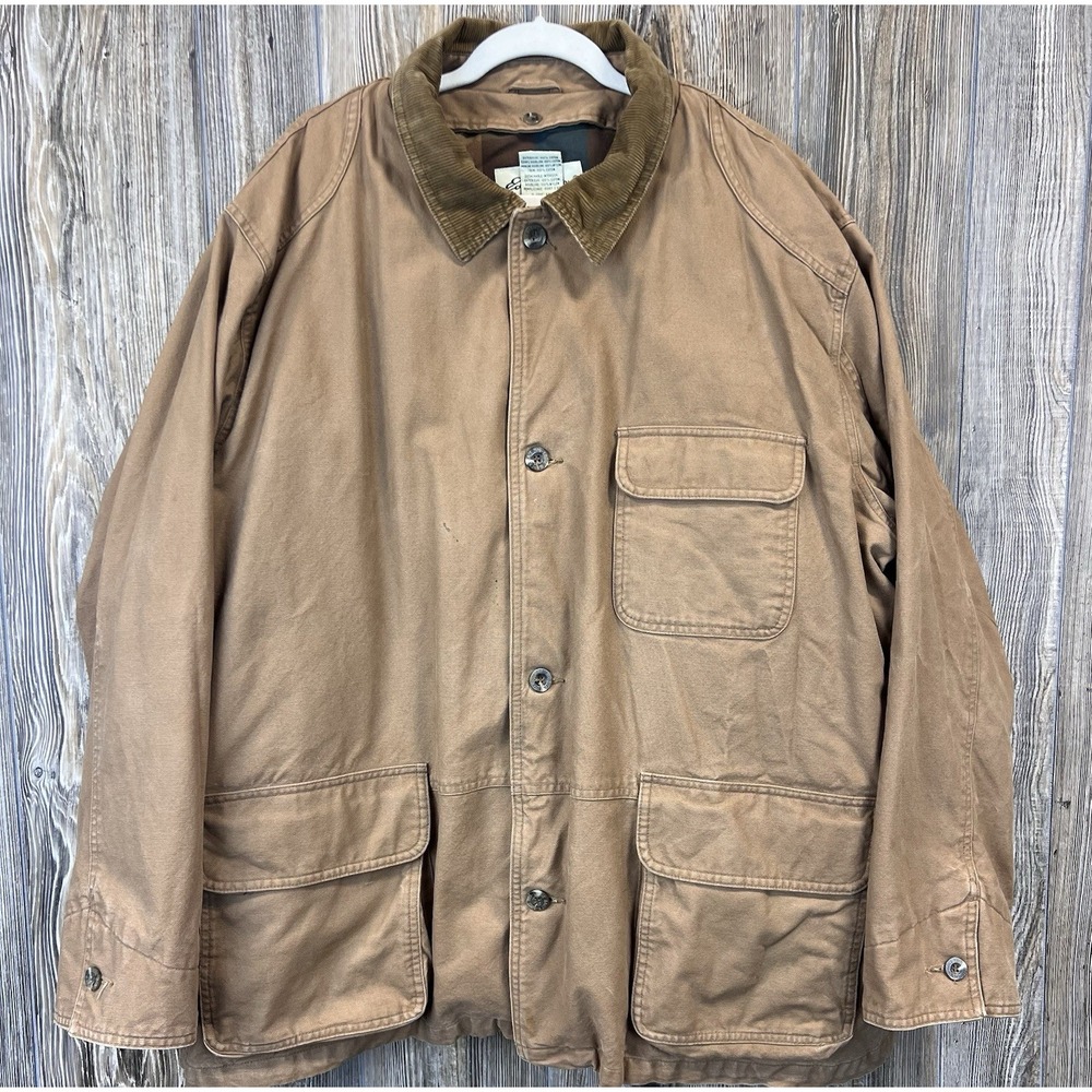 Vtg Eddie Bauer Down Filled Brown Work Chore Barn Coat Jacket XL Gorpcore Chore